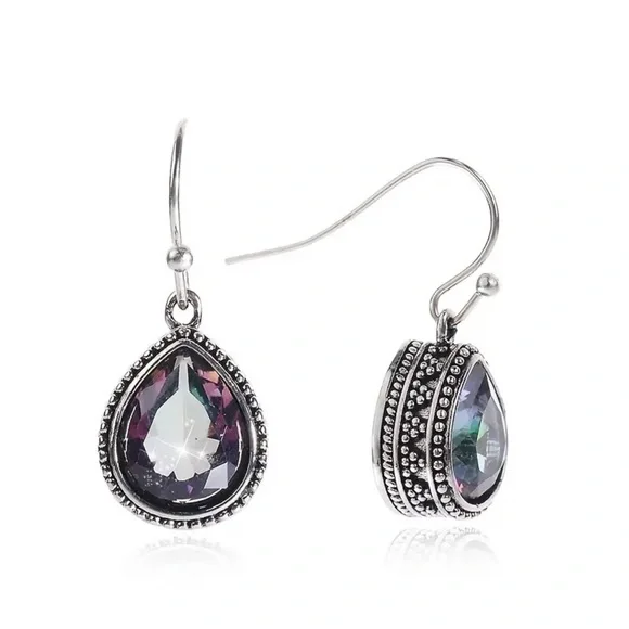 NWOT - Beautiful Multi Color Droplet Style Earrings - Picture 4 of 7